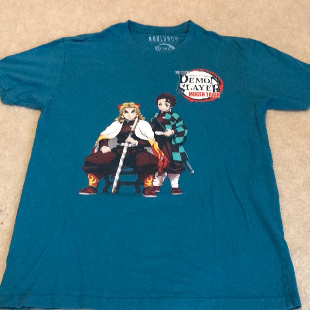 Teal Graphic Demon Slayer T-Shirt